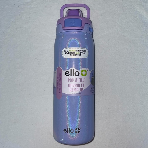 Other - Purple Water Bottle with Straw